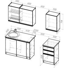 Кухонный гарнитур Ноктюрн стандарт 1600 мм в Салехарде - salekhard.mebel24.online | фото 2