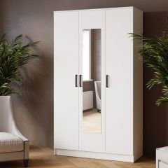 ЛАРС Шкаф комбинированный 1,2 с зеркалом Белый в Салехарде - salekhard.mebel24.online | фото
