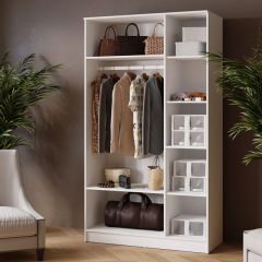 ЛАРС Шкаф комбинированный 1,2 с зеркалом Белый в Салехарде - salekhard.mebel24.online | фото 2