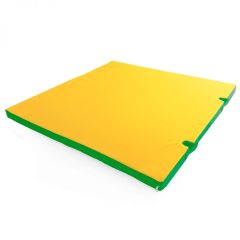 Мат гимнастический 1х1х0,05м с вырезом под стойки цв. зеленый-желтый в Салехарде - salekhard.mebel24.online | фото 1