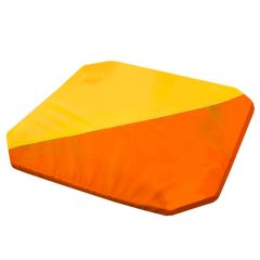Мат гимнастический 1,3x1,3x0,05м складной скошенные углы цв.оранжевый-желтый в Салехарде - salekhard.mebel24.online | фото 1