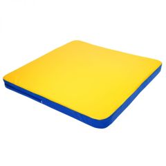 Мат гимнастический 1,36х1,36х0,08м складной закругленные углы цв. синий-желтый (для ДСК Игрунок) в Салехарде - salekhard.mebel24.online | фото