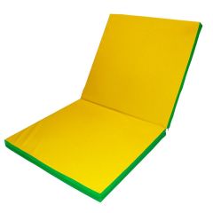 Мат гимнастический 2х1х0,08м складной цв. зеленый-желтый в Салехарде - salekhard.mebel24.online | фото 1