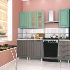 Модульная кухня Луксор серый-бирюза в Салехарде - salekhard.mebel24.online | фото