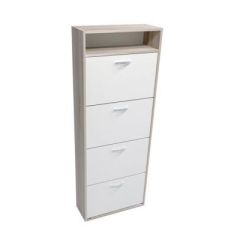 Обувница ПО-2 "Приветливая", мод.2 (Дуб сонома/Белый) в Салехарде - salekhard.mebel24.online | фото