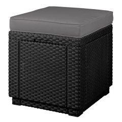 Пуфик Куб с подушкой (Cube with cushion) графит - прохладный серый в Салехарде - salekhard.mebel24.online | фото 1
