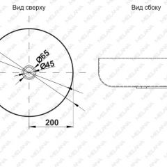 Раковина 400B Lake MELANA Profline ГРАФИТ накладная круглая 400B в Салехарде - salekhard.mebel24.online | фото 2