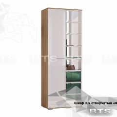 ФЛАЙ Шкаф 2-х створчатый ШК-04 (дуб сонома/белый) в Салехарде - salekhard.mebel24.online | фото 2