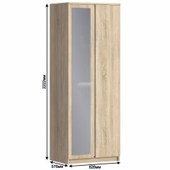 Шкаф 2х дверный с зеркалом Веста СБ-2259 (Дуб Сонома) в Салехарде - salekhard.mebel24.online | фото 3
