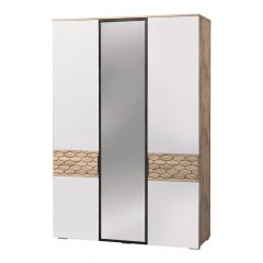 Шкаф 3-дверный с зеркалом Дели №71 белый софт-тач в Салехарде - salekhard.mebel24.online | фото