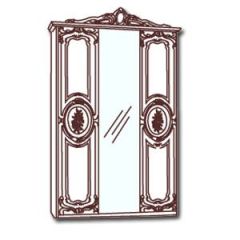 Шкаф 3-х дверный с зеркалами (01.143) Роза (беж) в Салехарде - salekhard.mebel24.online | фото 1