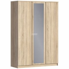 Шкаф 3х дверный с зеркалом Веста СБ-2258 (Дуб Сонома) в Салехарде - salekhard.mebel24.online | фото 1