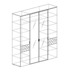 Шкаф 4-дверный с зеркалом Дели №79 белый софт-тач в Салехарде - salekhard.mebel24.online | фото 2