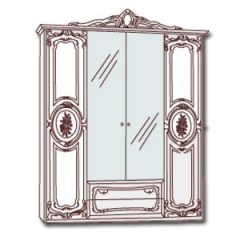 Шкаф 4-х дверный с зеркалами (01.144) Роза (могано) в Салехарде - salekhard.mebel24.online | фото 3