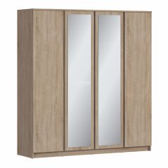 Шкаф 4х дверный с зеркалами Веста СБ-3082 (Дуб Сонома) в Салехарде - salekhard.mebel24.online | фото