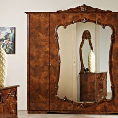 Шкаф 5-и дверный с зеркалами (20.145) Тициана (орех) в Салехарде - salekhard.mebel24.online | фото 2