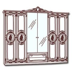 Шкаф 6-и дверный с зеркалами (01.146) Роза (беж) в Салехарде - salekhard.mebel24.online | фото 3