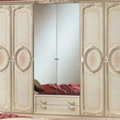 Шкаф 6-и дверный с зеркалами (01.146) Роза (беж) в Салехарде - salekhard.mebel24.online | фото 1