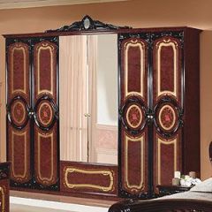 Шкаф 6-и дверный с зеркалами (01.146) Роза (могано) в Салехарде - salekhard.mebel24.online | фото