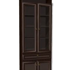 Шкаф для книг №611 Инна Денвер темный в Салехарде - salekhard.mebel24.online | фото