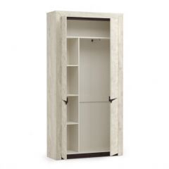 Шкаф для одежды 33.18 "Лючия" (бетон пайн белый / венге / белый) в Салехарде - salekhard.mebel24.online | фото 2