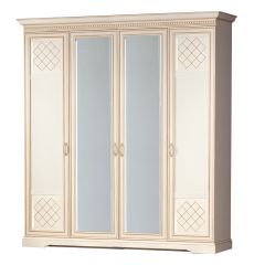 Шкаф для одежды 4-дверный №814 Парма кремовый белый в Салехарде - salekhard.mebel24.online | фото 1