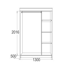 МИРАЖ 11 (1300) Шкаф для платья и белья в Салехарде - salekhard.mebel24.online | фото 2