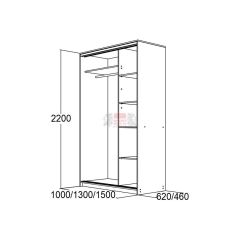 МИРАЖ 13.1 (620) Шкаф для платья и белья в Салехарде - salekhard.mebel24.online | фото 5