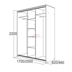 МИРАЖ 17.1 (620) 1 зеркало Шкаф для платья и белья в Салехарде - salekhard.mebel24.online | фото 5