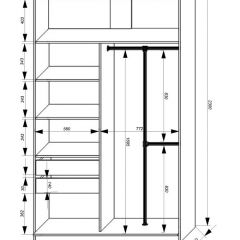 Шкаф-купе 1400 серии SOFT D8+D2+B2+PL4 (2 ящика+F обр.штанга) профиль «Графит» в Салехарде - salekhard.mebel24.online | фото 3