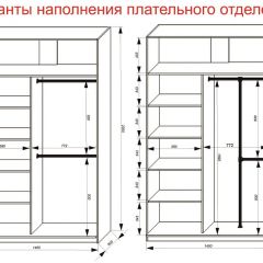 Шкаф-купе 1400 серии SOFT D8+D2+B2+PL4 (2 ящика+F обр.штанга) профиль «Графит» в Салехарде - salekhard.mebel24.online | фото 7