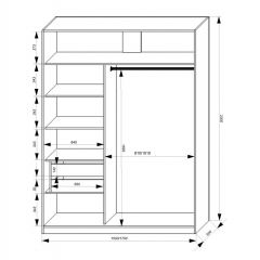 Шкаф-купе 1500 серии NEW CLASSIC K3+K3+B2+PL1 (2 ящика+1 штанга) профиль «Капучино» в Салехарде - salekhard.mebel24.online | фото 3