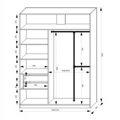 Шкаф-купе 1500 серии NEW CLASSIC K4+K4+B2+PL4 (2 ящика+F обр. штанга) профиль «Капучино» в Салехарде - salekhard.mebel24.online | фото 3