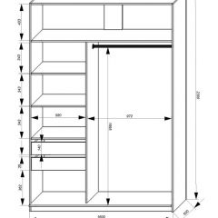 Шкаф-купе 1600 серии SOFT D1+D3+B2+PL1 (2 ящика+1штанга) профиль «Графит» в Салехарде - salekhard.mebel24.online | фото 4