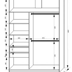 Шкаф-купе 1600 серии SOFT D8+D2+B2+PL4 (2 ящика+F обр.штанга) профиль «Графит» в Салехарде - salekhard.mebel24.online | фото 2