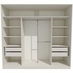 Шкаф-купе 2150 серии NEW CLASSIC K4+K4+K4+B22+PL4(по 2 ящика лев/прав+F обр.штанга) профиль «Капучино» в Салехарде - salekhard.mebel24.online | фото 2