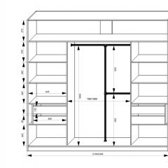 Шкаф-купе 2150 серии NEW CLASSIC K4+K4+K4+B22+PL4(по 2 ящика лев/прав+F обр.штанга) профиль «Капучино» в Салехарде - salekhard.mebel24.online | фото 3