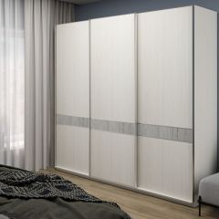 Шкаф-купе 2250 серии SILVER S5+S5+S5 B22+PL4 (по 2 ящика лев/прав+F обр.штанга) профиль «Серебро» в Салехарде - salekhard.mebel24.online | фото