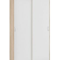 Шкаф-купе Бассо 1.0 (Дуб Сонома/Белый) 2 двери 2 зеркальные вставки в Салехарде - salekhard.mebel24.online | фото 3