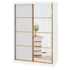 Шкаф-купе ПШ-2.9 1800 Фасад Флагман (Белый жемчуг/Дуб Вотан) в Салехарде - salekhard.mebel24.online | фото