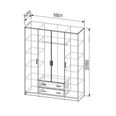 Шкаф ШК-1 (Ясень Анкор светлый) в Салехарде - salekhard.mebel24.online | фото 2