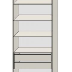 Шкаф СТАНДАРТ С2 2 ящика серия "ГЕСТИЯ" (Бежевый песок/Дуб Небраска натуральный ) 800*520*2300 в Салехарде - salekhard.mebel24.online | фото 2