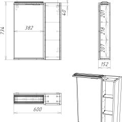 Шкаф-зеркало Uno 60 Дуб ВОТАН правый Домино (DU1512HZ) в Салехарде - salekhard.mebel24.online | фото 11