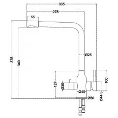 Смеситель д/кухни MELANA-F610304 Stello нерж.сталь, с переключателем на фильтр, однорычажный, сатин в Салехарде - salekhard.mebel24.online | фото 4