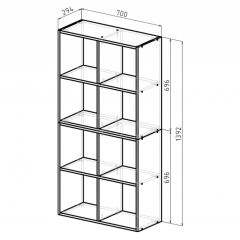 Стеллаж 8 секций (белый) в Салехарде - salekhard.mebel24.online | фото 2