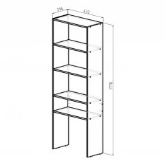 Стеллаж Элемент-1 (дуб сонома) в Салехарде - salekhard.mebel24.online | фото 2