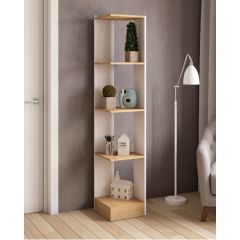 Стеллаж СТМ-1 ЛДСП Белый/ЛДСП Дуб крафт золотой в Салехарде - salekhard.mebel24.online | фото