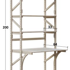 Стеллаж+стол Конструктор Арт.СRСт1-1 в Салехарде - salekhard.mebel24.online | фото 2