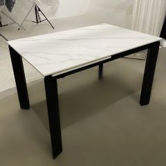Стол CORNER 120 MATT WHITE MARBLE SOLID CERAMIC / BLACK, ®DISAUR в Салехарде - salekhard.mebel24.online | фото 3