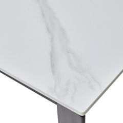 Стол CORNER 120 MATT WHITE MARBLE SOLID CERAMIC / BLACK, ®DISAUR в Салехарде - salekhard.mebel24.online | фото 8
